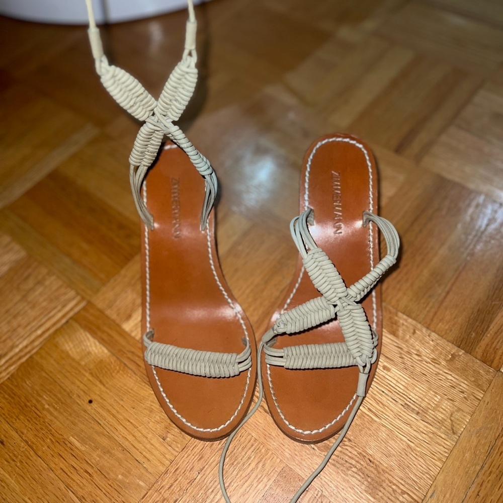 Zimmermann Beige Braided Sandals